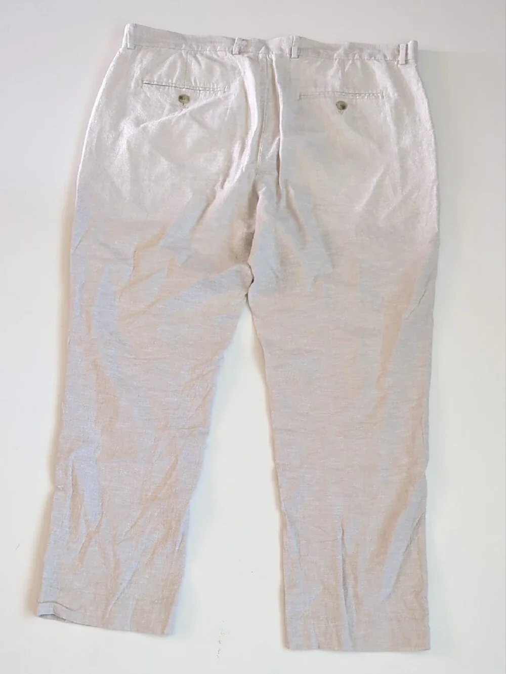 Perry Ellis Men's Light Beige Linen Chinos
